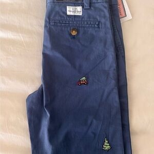Vineyard Vines Blue Chinos with Fun Embroidery